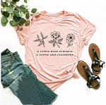T-shirt Fleuri à message Rose XXL