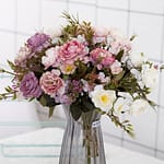 Fleurs artificielles Bouquet de Pivoine et Hortensia Bouquet Composé 5