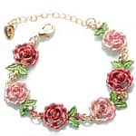 Bracelet Fleur Assortiment de Roses Rouge/Rose