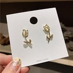 Collier Fleur Tulipe Blanche earrings