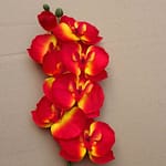 Fleurs artificielles Orchidées Rouge/jaune 5