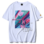 T-Shirt Fleuri Motif Rose White XXL