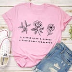 T-shirt Fleuri à message Rose bonbon XXL