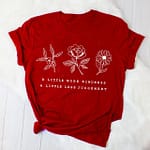 T-shirt Fleuri à message Rouge XXL