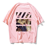 T-Shirt Fleuri Tableau et Fleur de Cerisier Pink XXXL
