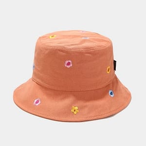 Chapeau de Fleur Bob Brodé Rouge
