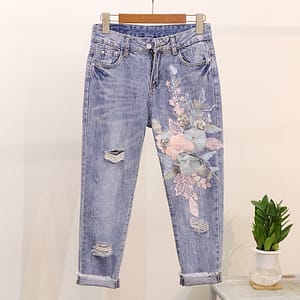 Pantalons Fleuri Jeans à Fleur 1 XL