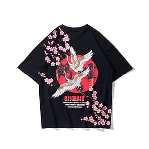 T-Shirt Fleuri Black Asian XL